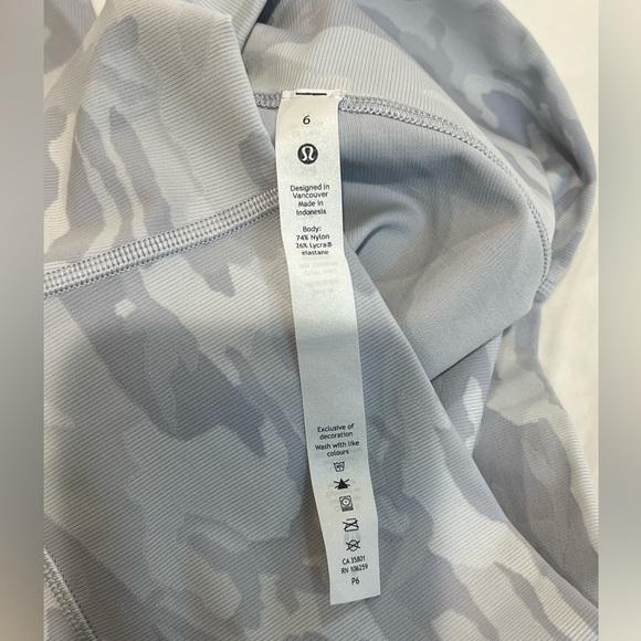 Lululemon Wunder Under Short 10" *Ribbed Incognito Camo Jacquard Alpine Size6 - Picture 5 of 6